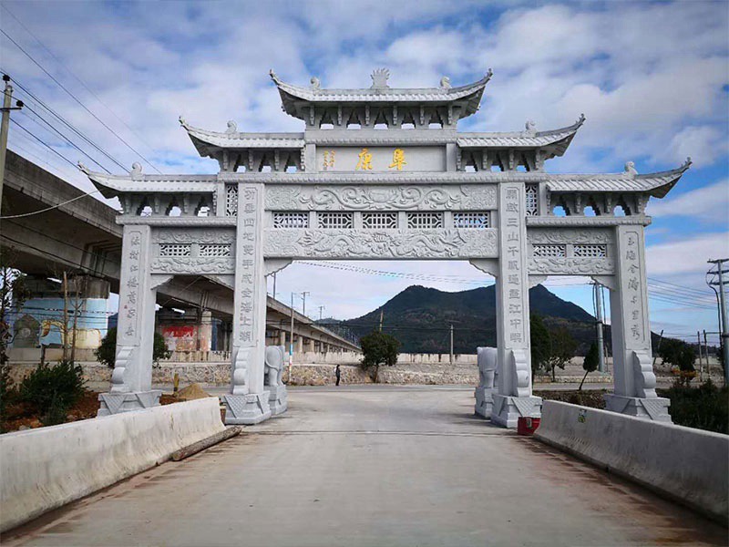 花崗巖芝麻白石牌坊